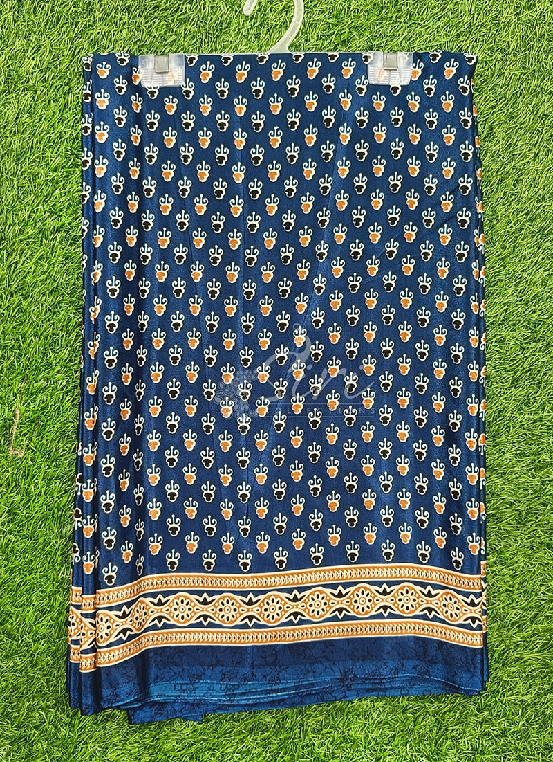 Latest Crepe Saree in Ajrakh Print