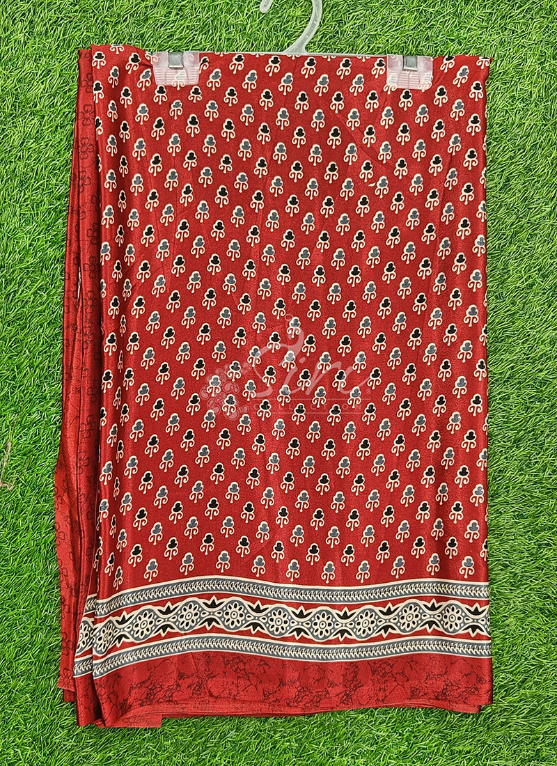 Latest Crepe Saree in Ajrakh Print