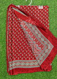 Latest Crepe Saree in Ajrakh Print