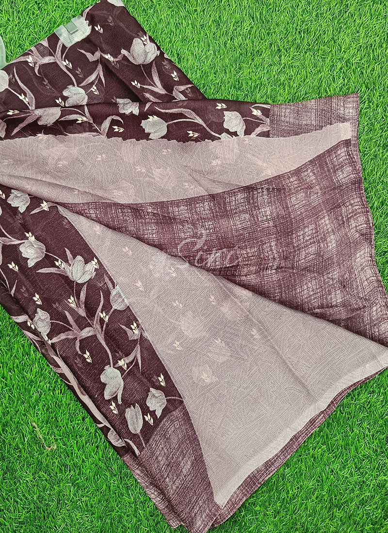 Latest Printed Chiffon Saree