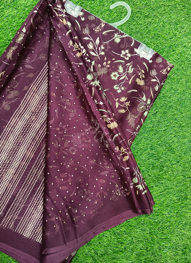 Latest Printed Chiffon Saree in Foil Print