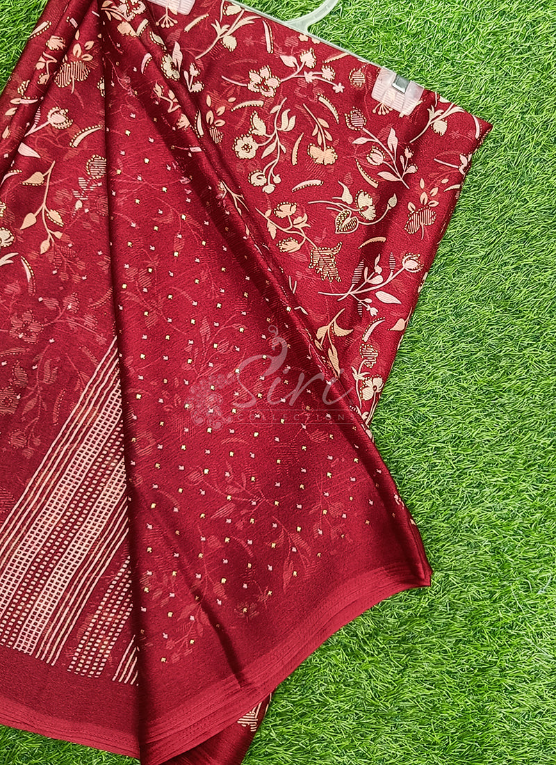 Latest Printed Chiffon Saree in Foil Print