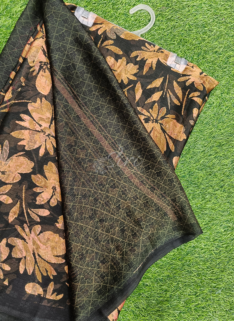 Latest Printed Satin Chiffon Saree