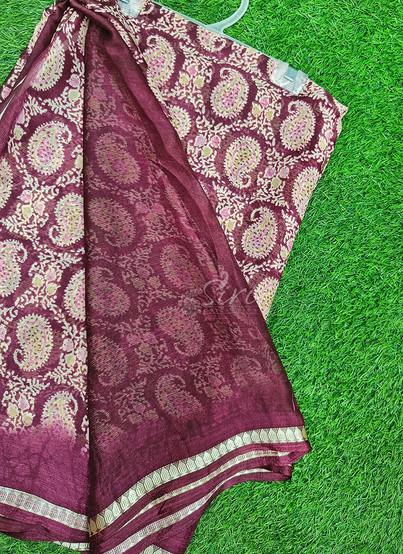 Latest Beautiful Printed Chiffon Saree