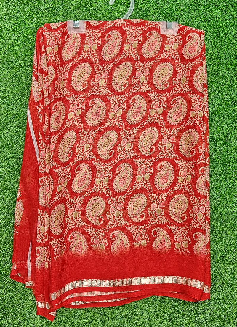 Latest Beautiful Printed Chiffon Saree