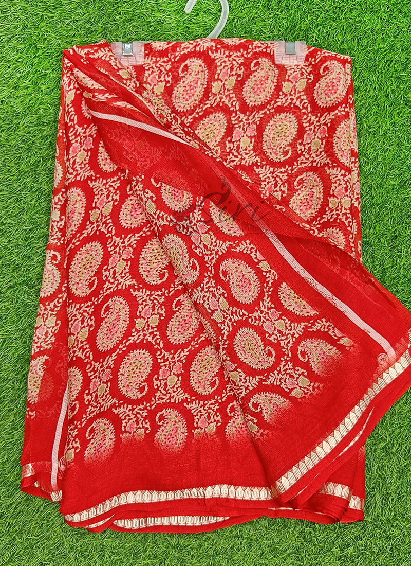 Latest Beautiful Printed Chiffon Saree