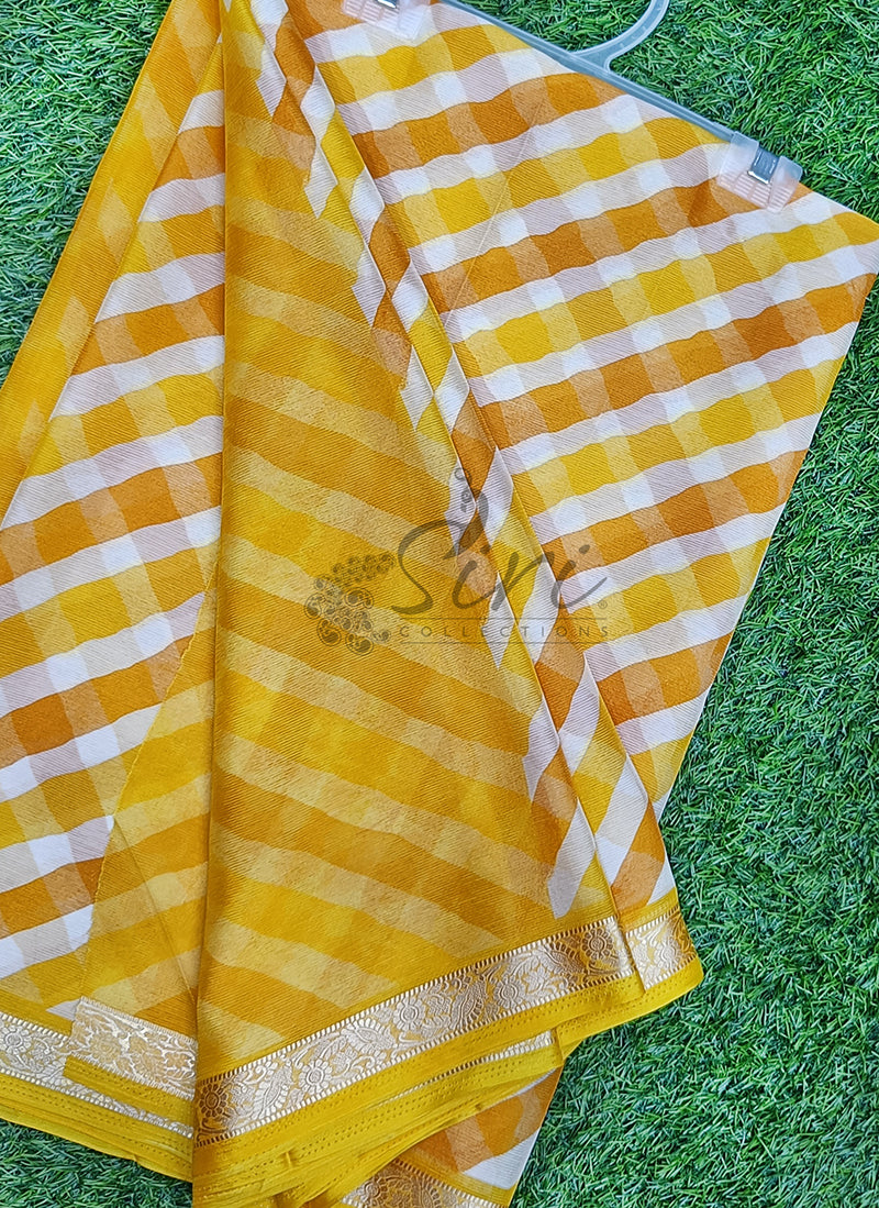Latest Printed Chiffon Saree with Self Border