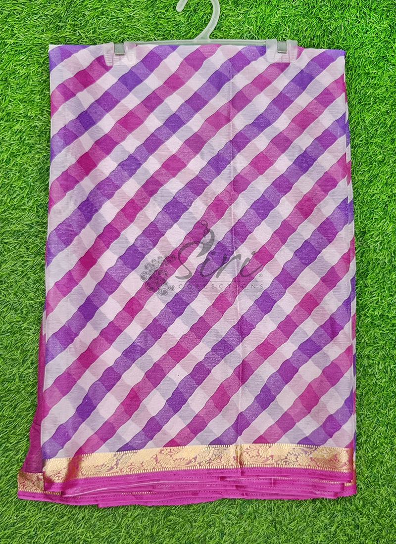 Latest Printed Chiffon Saree with Self Border