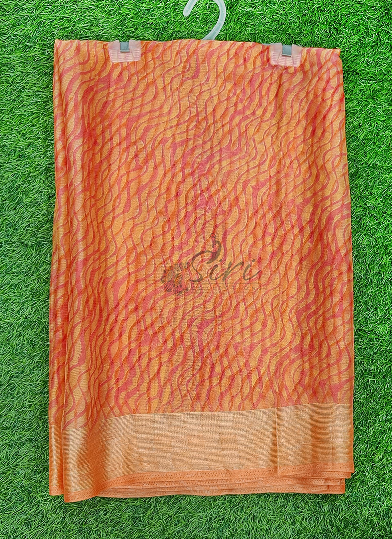 Latest Printed Chiffon Saree with Self Border
