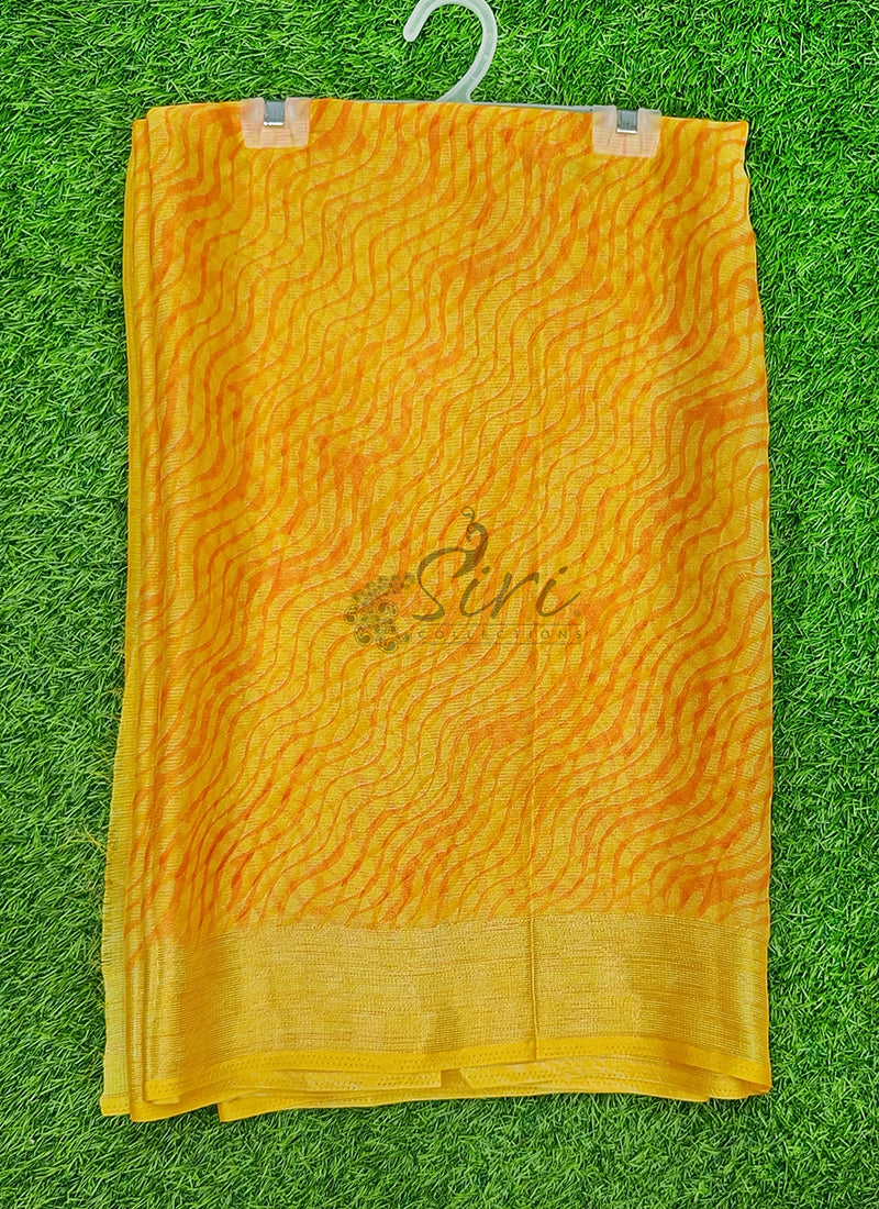 Latest Printed Chiffon Saree with Self Border