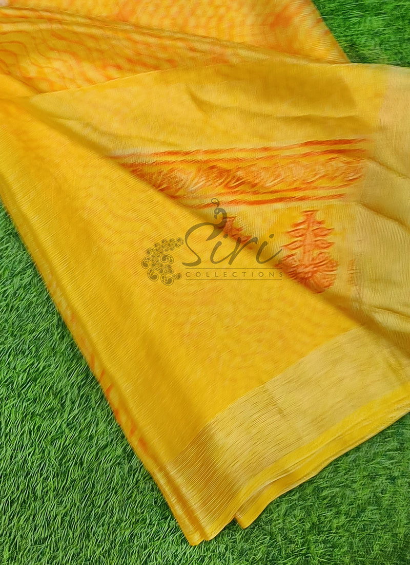 Latest Printed Chiffon Saree with Self Border