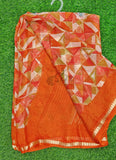 Latest Printed Chiffon Saree with Self Border