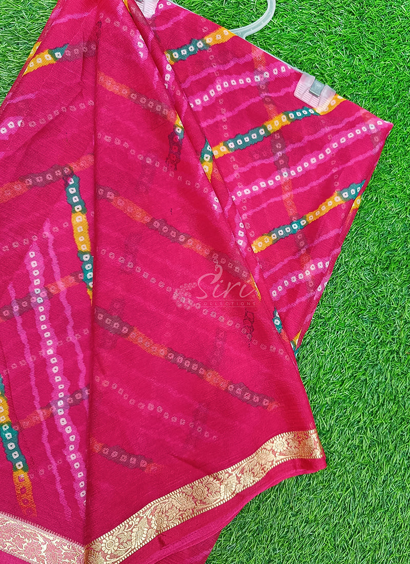 Latest Printed Chiffon Saree with Self Border