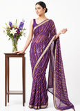 Latest Printed Chiffon Saree with Self Border