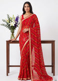 Latest Printed Chiffon Saree with Self Border