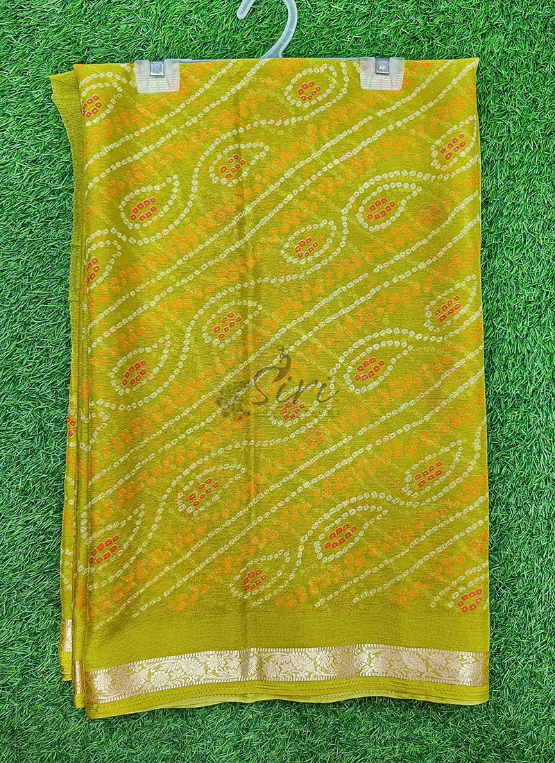 Latest Printed Chiffon Saree with Self Border