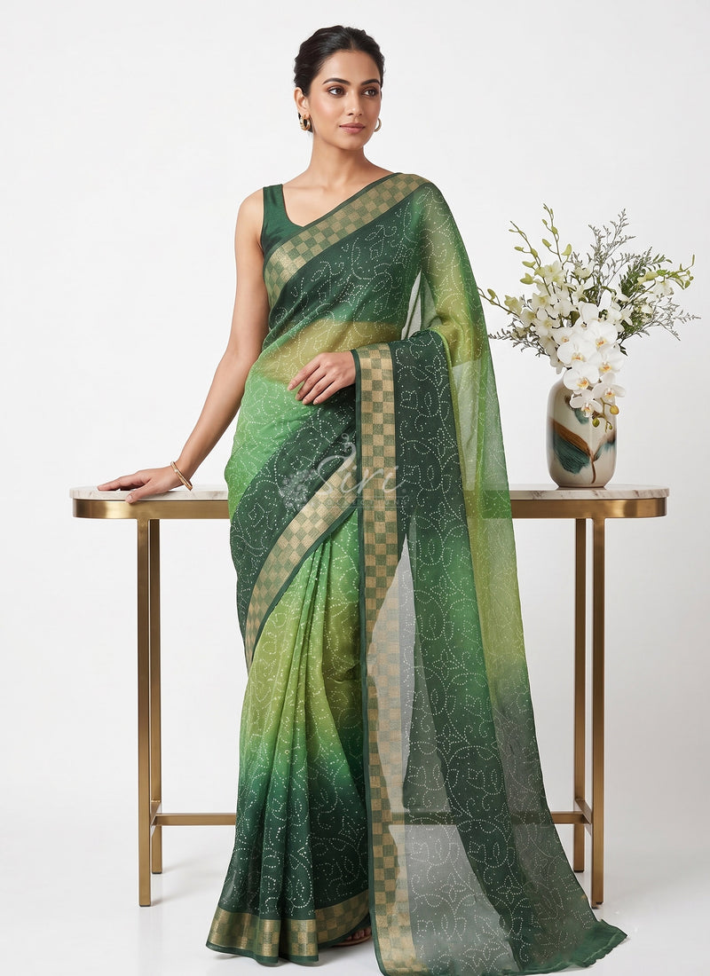 Latest Printed Chiffon Saree with Self Border