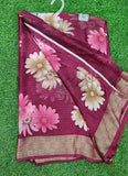 Latest Printed Chiffon Saree with Self Border
