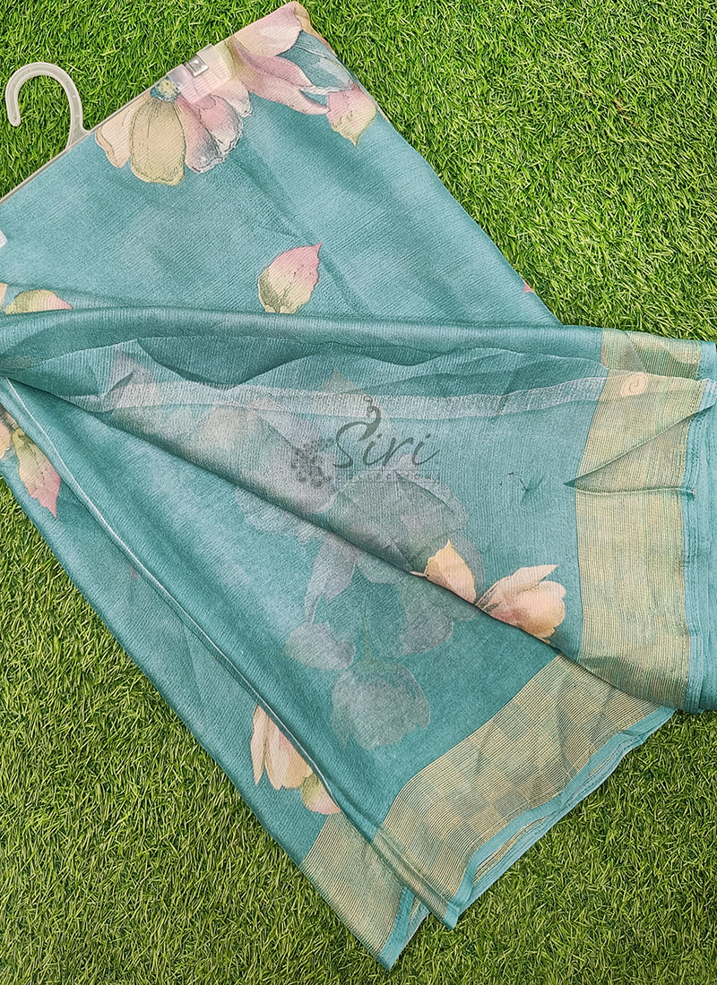 Latest Printed Chiffon Saree with Self Border