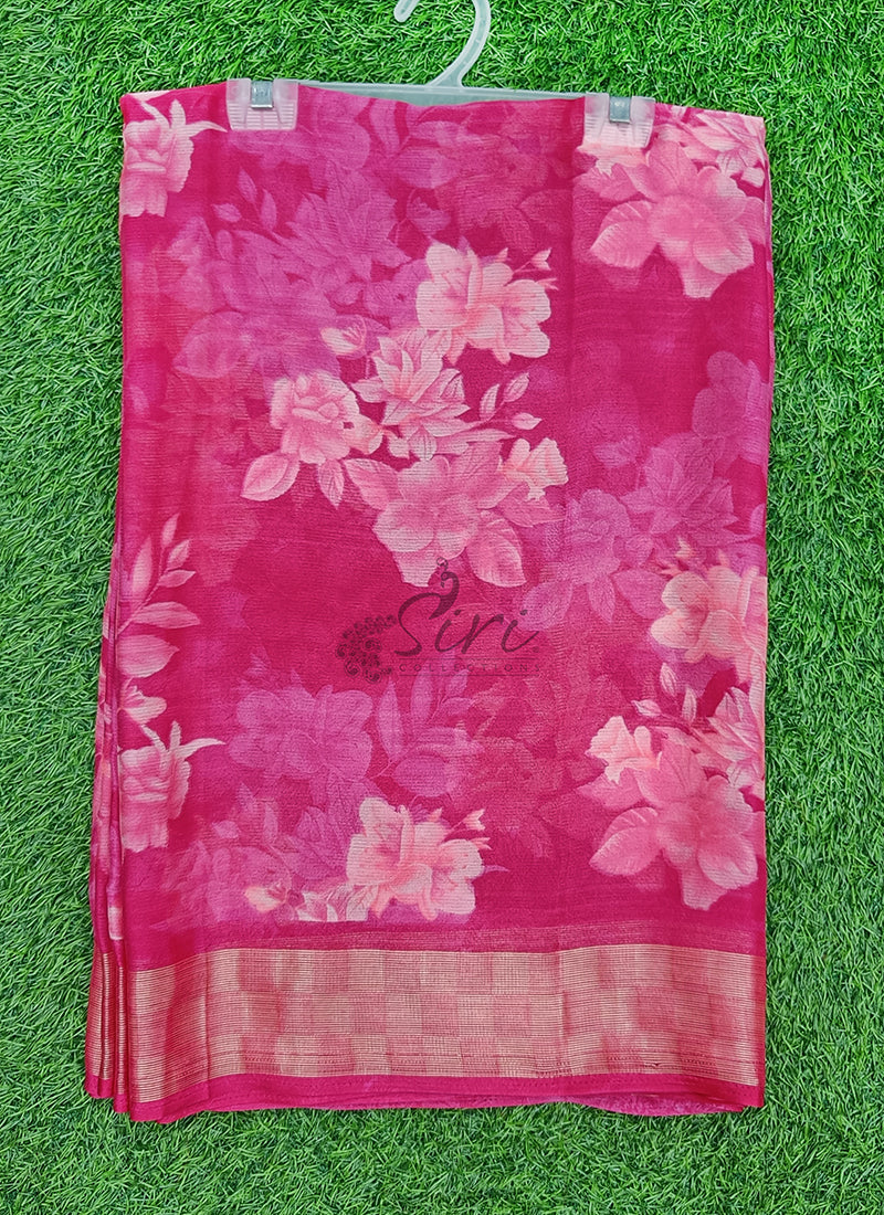 Latest Printed Chiffon Saree in Fancy Borders
