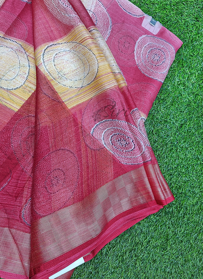 Latest Printed Chiffon Saree in Fancy Borders