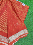 Latest Printed Fancy Chinon Crepe Saree