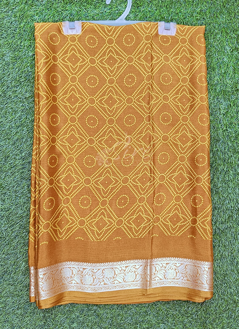 Latest Printed Fancy Chinon Crepe Saree