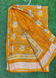 Latest Printed Fancy Chinon Crepe Saree