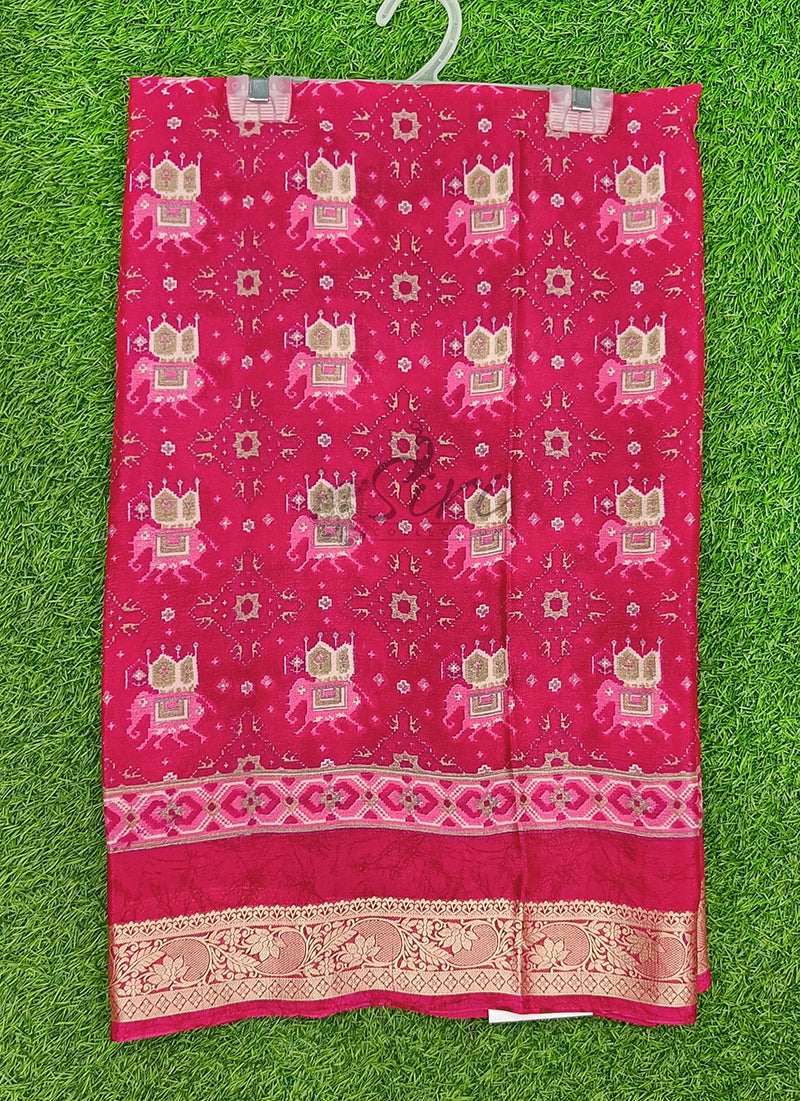 Latest Printed Fancy Chinon Crepe Saree
