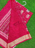 Latest Printed Fancy Chinon Crepe Saree