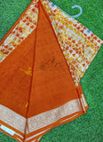 Latest Printed Fancy Chinon Crepe Saree
