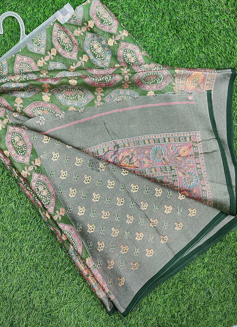 Beautiful Printed Brasso Georgette Saree