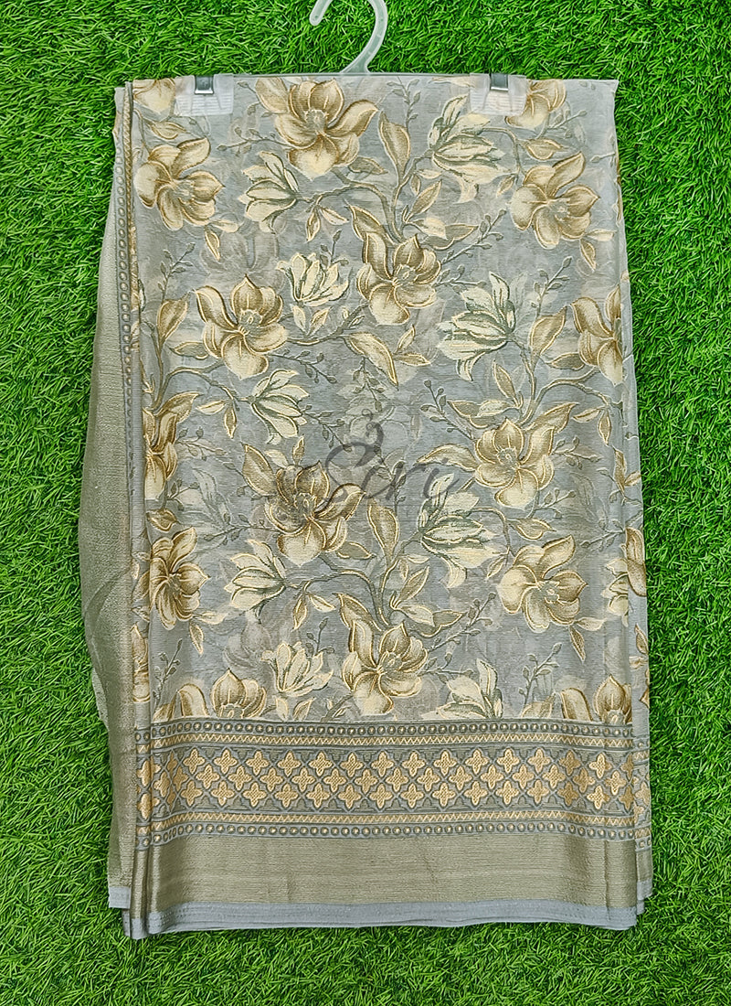 Beautiful Printed Brasso Georgette Saree