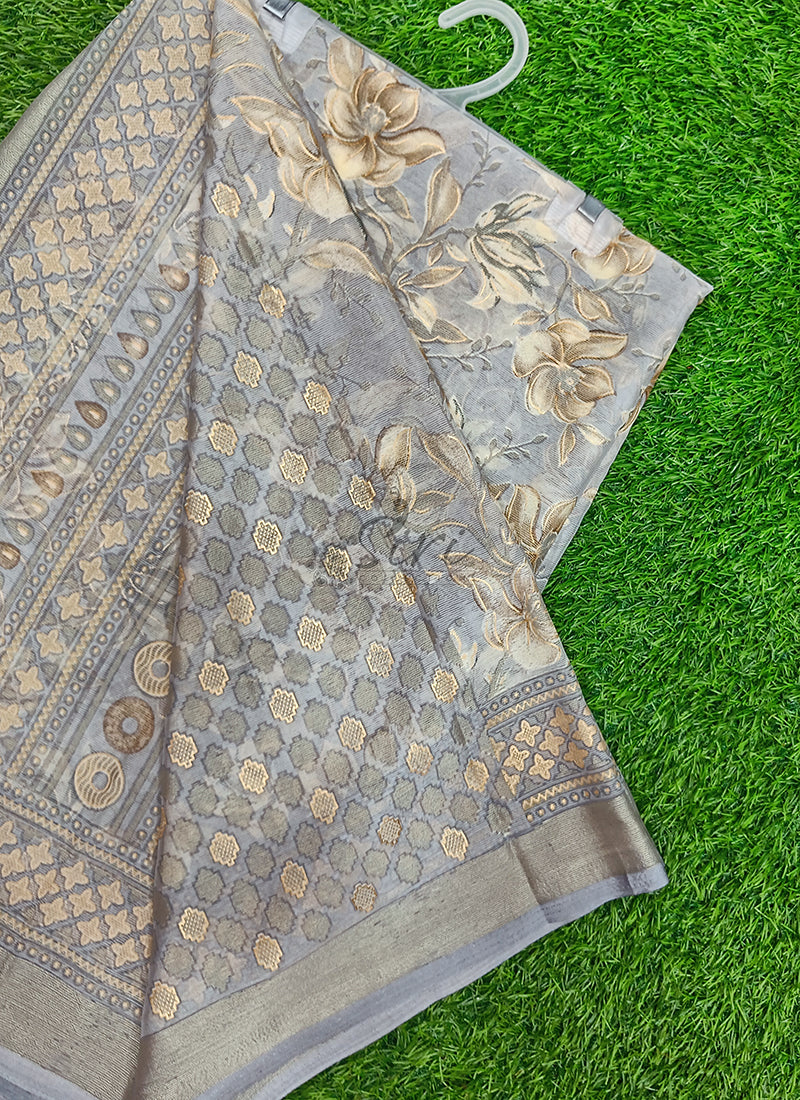 Beautiful Printed Brasso Georgette Saree
