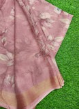 Beautiful Printed Chiffon Saree in Jute Stripes