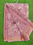 Beautiful Printed Chiffon Saree in Jute Stripes