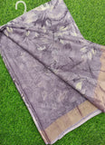 Beautiful Printed Chiffon Saree in Jute Stripes