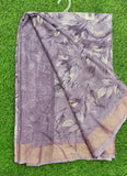 Beautiful Printed Chiffon Saree in Jute Stripes