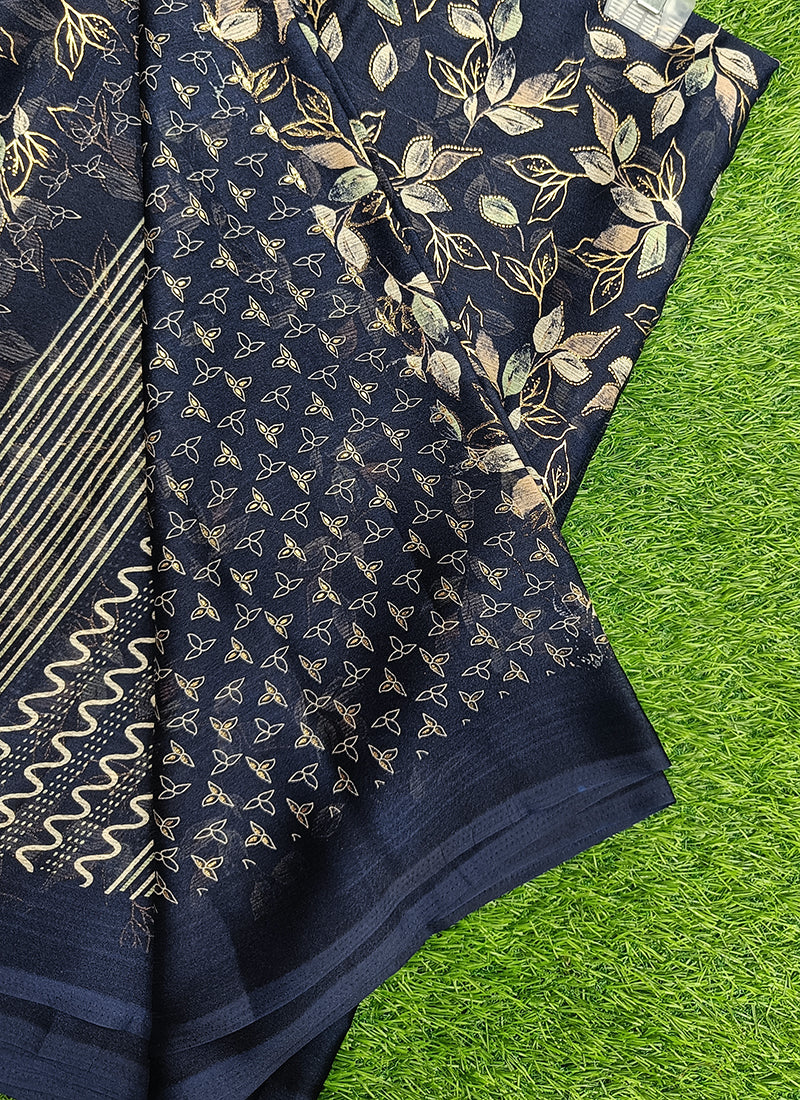 Beautiful Printed Chiffon Saree in Foil Print