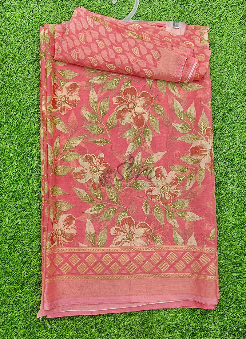 Beautiful Printed Brasso Georgette Saree