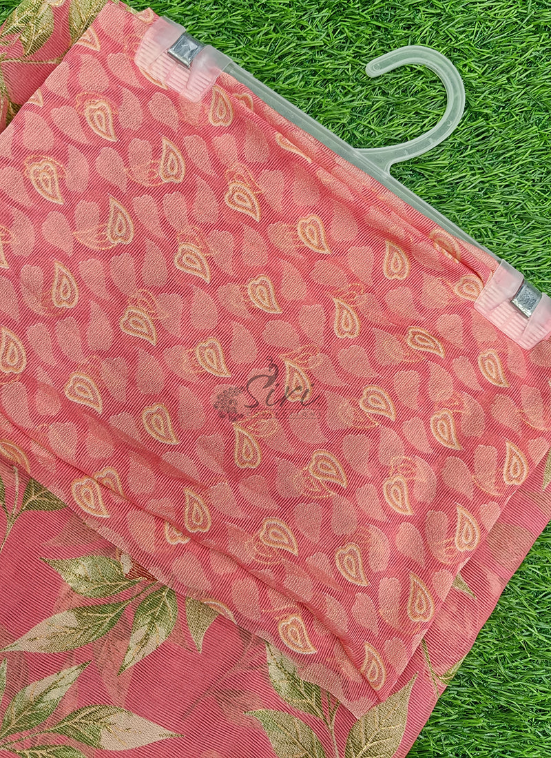 Beautiful Printed Brasso Georgette Saree