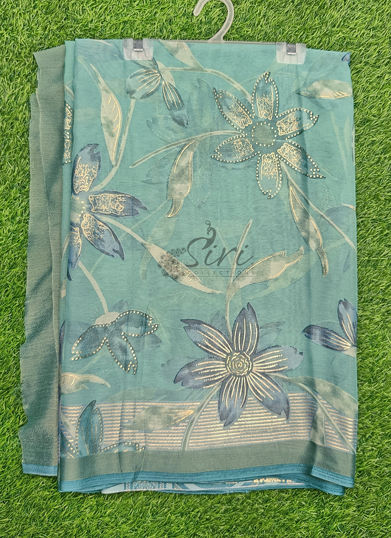 Beautiful Printed Brasso Georgette Saree