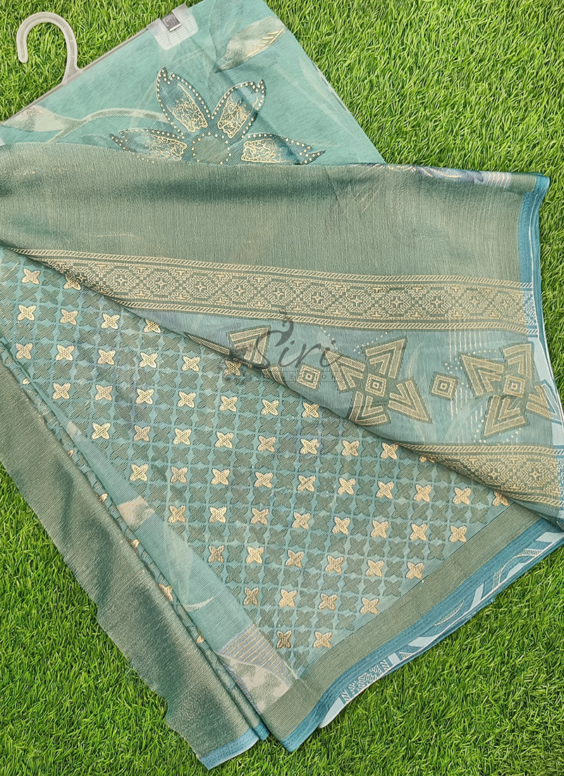 Beautiful Printed Brasso Georgette Saree