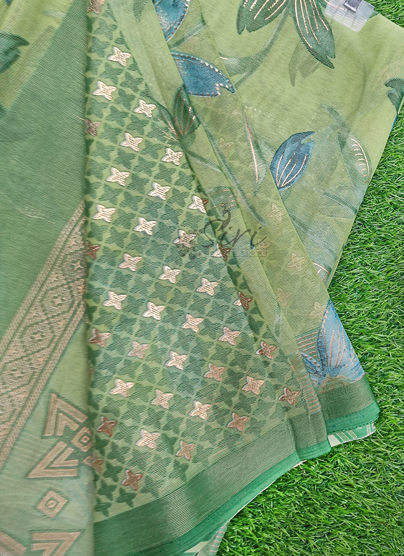 Beautiful Printed Brasso Georgette Saree