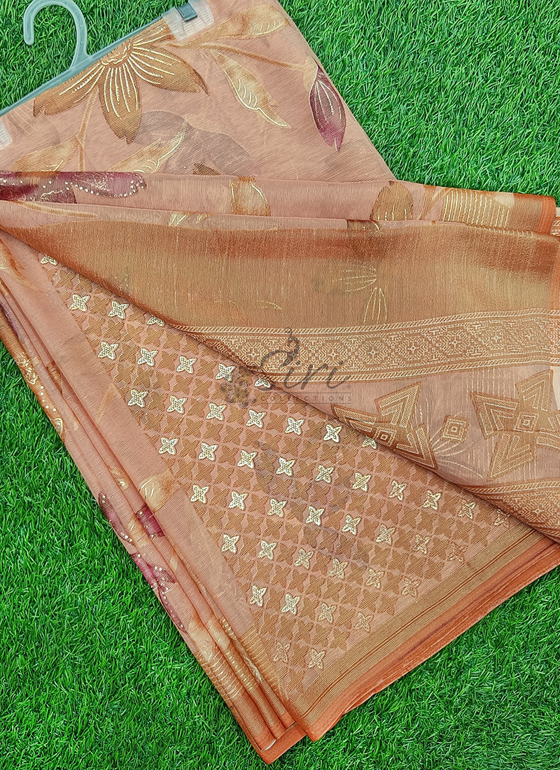 Beautiful Printed Brasso Georgette Saree