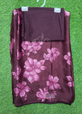 Beautiful Floral Printed Satin Chiffon Saree