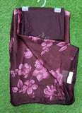 Beautiful Floral Printed Satin Chiffon Saree
