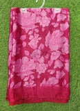 Beautiful Floral Printed Satin Chiffon Saree