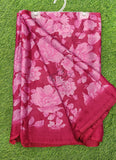Beautiful Floral Printed Satin Chiffon Saree