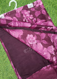 Beautiful Floral Printed Satin Chiffon Saree